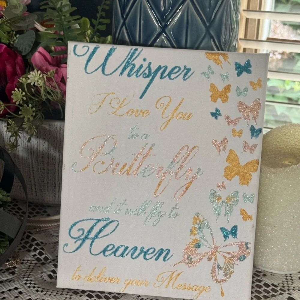 Inspirational Butterfly Wall Art Canvas - Multicolor